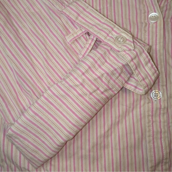Duck Head Jeans Co Pink Yellow Stripe 3/4 Roll Sleeve Button Down … - Picture 8 of 11